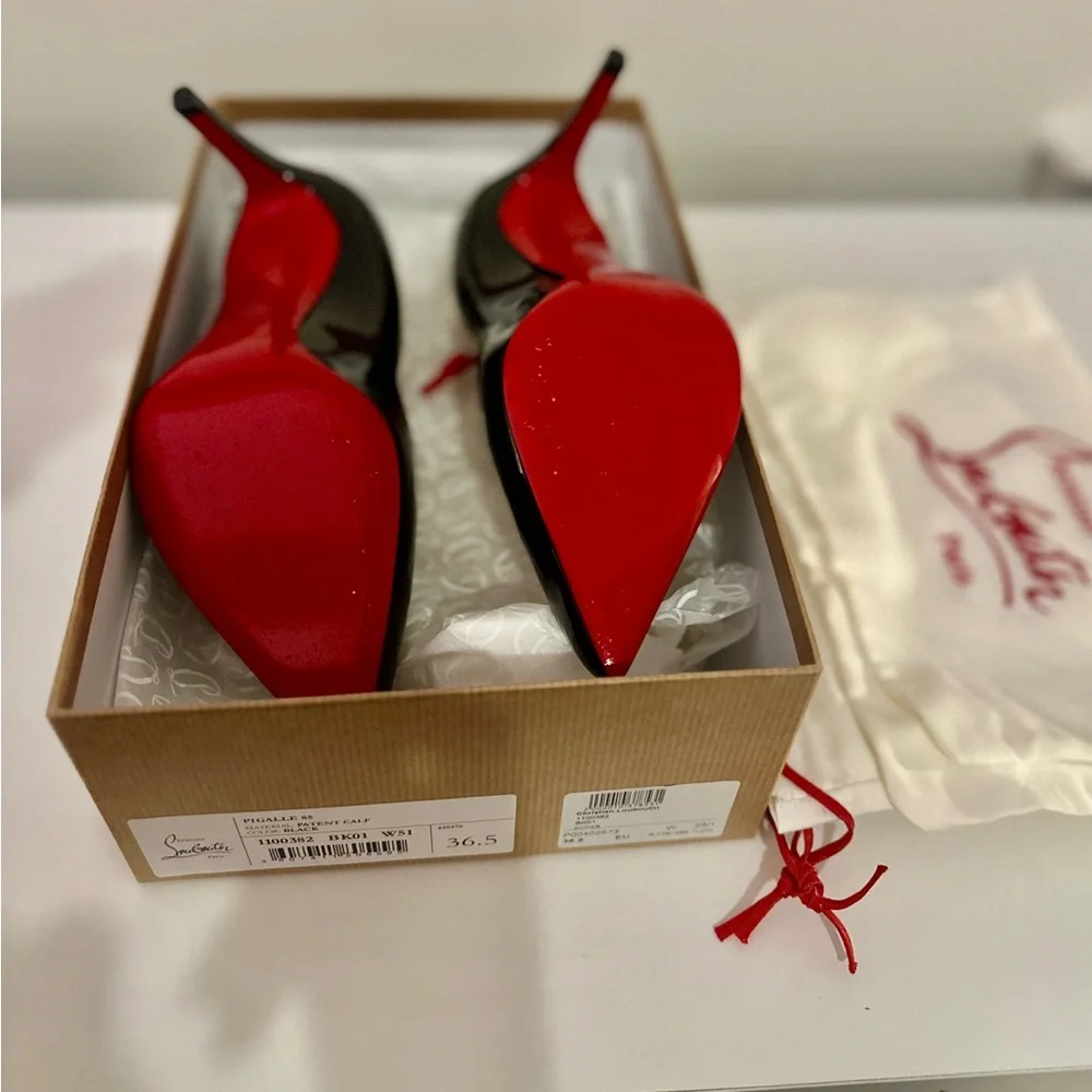 Christian Louboutin Glossy Black Heels - Picture 11 of 15